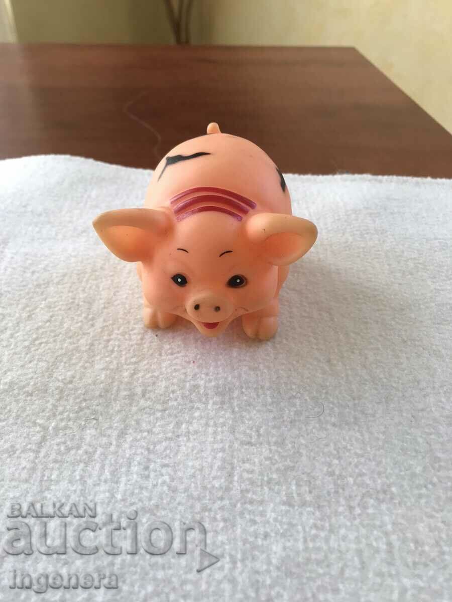 RUBBER TOY - PINK PIG