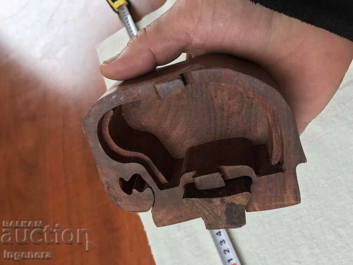 SOLID MAHOGANY ELEPHANT BOX FOR JEWELRY - 6 SOLID MAHOGANY ELEPHANT BOX FOR JEWELRY - 6