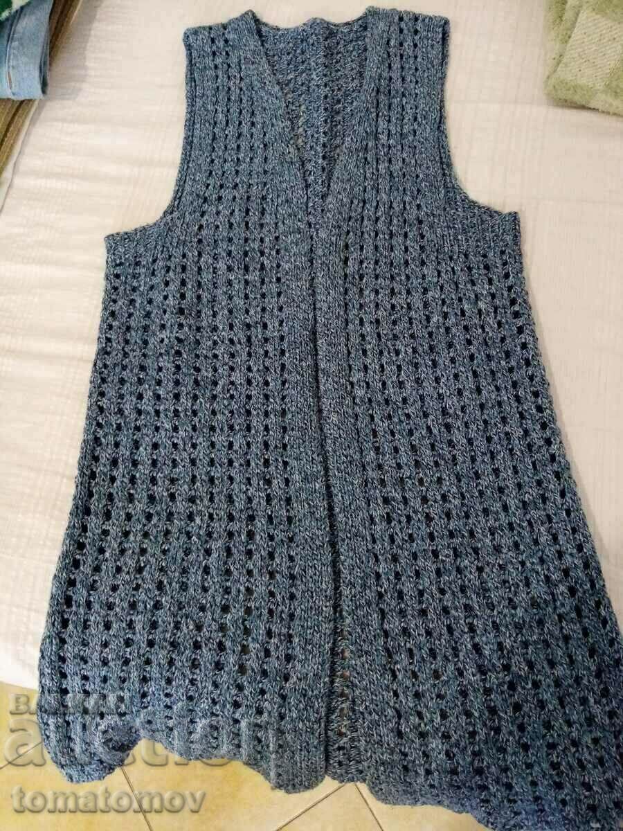 Mesh long vest, knitted, new, cotton.