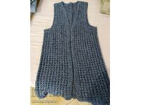 Mesh long vest, knitted, new, cotton.