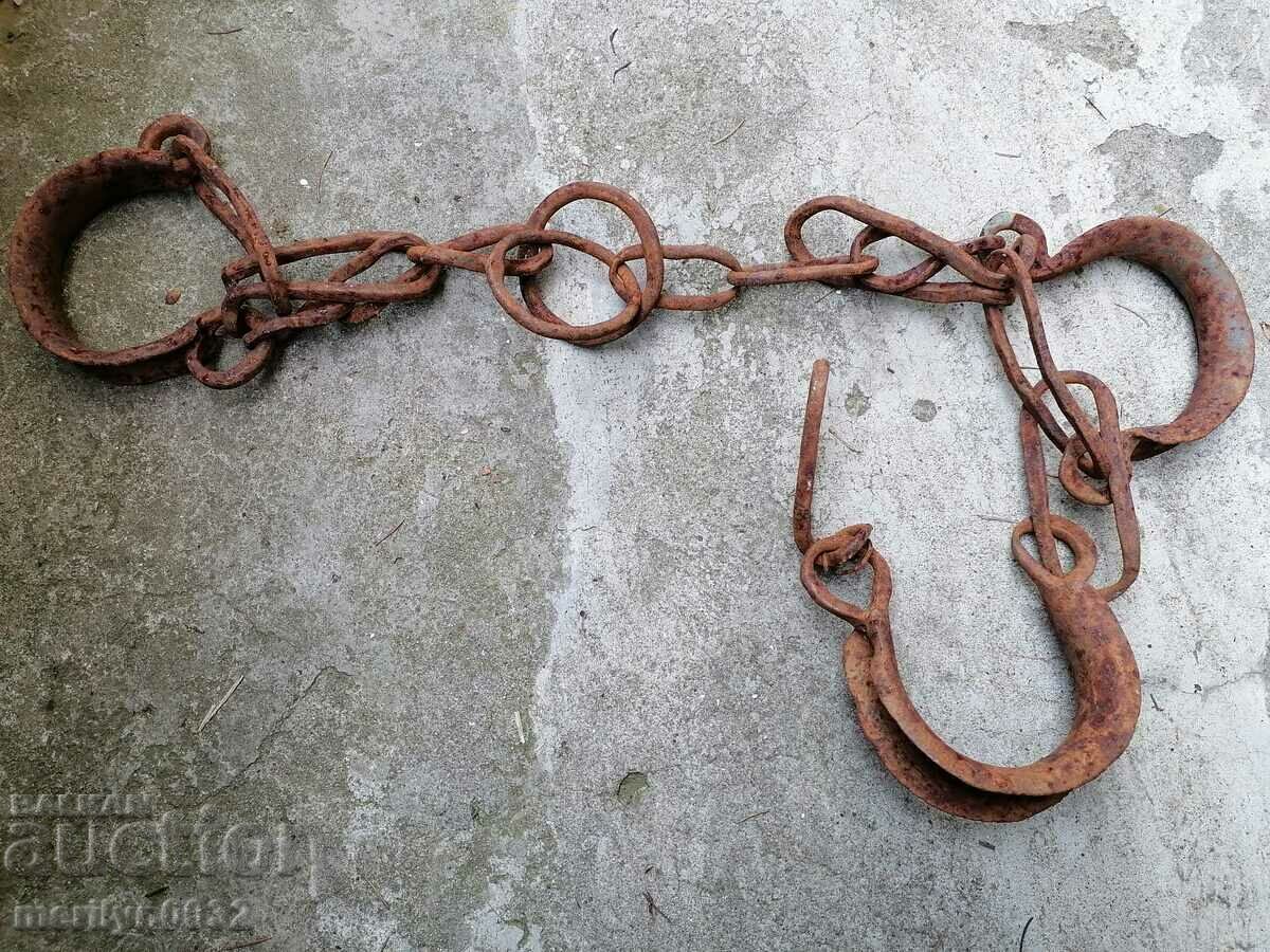 Shackles, fetters, shackles, handcuffs, chain, wrought iron - 6