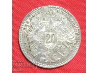 20 кройцера 1870 Австроунгария сребро