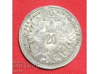 20 Kreuzer 1870 Austria-Hungary Silver