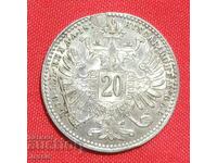 20 Kreuzer 1870 Austria-Hungary Silver