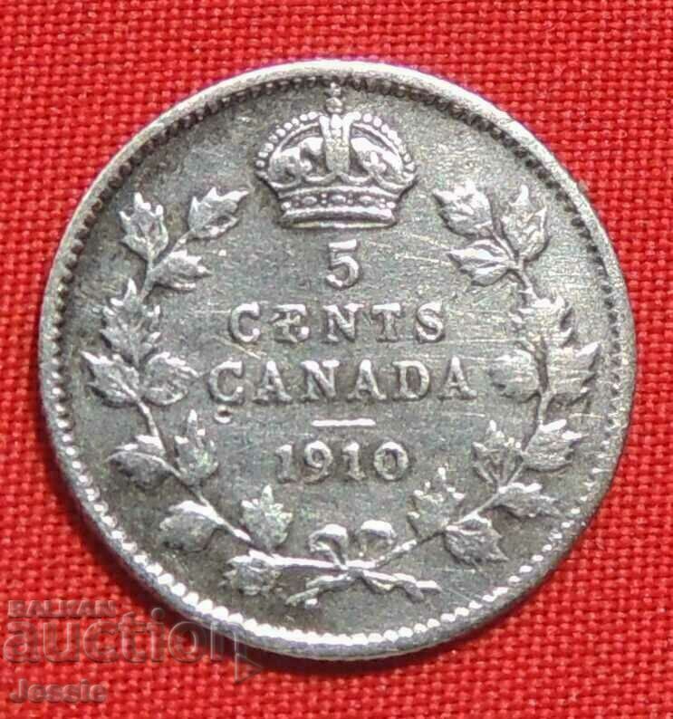 5 Cents 1910 Canada Silver