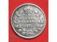 5 Centi 1910 Argint Canada
