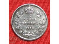 5 Centi 1910 Argint Canada