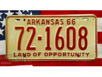 US License Plate ARKANSAS 1966