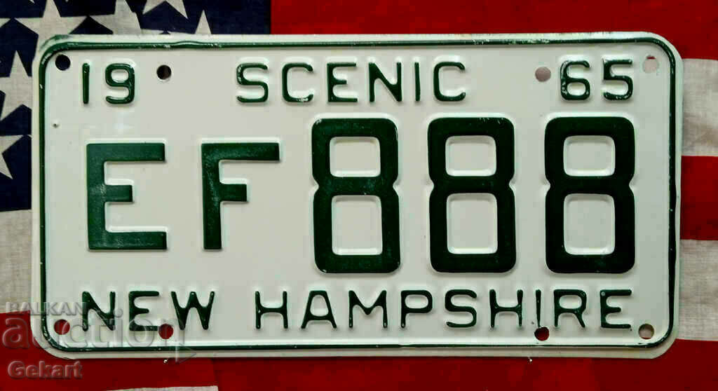 US License Plate NEW HAMPSHIRE 1965