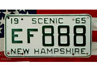 US License Plate NEW HAMPSHIRE 1965