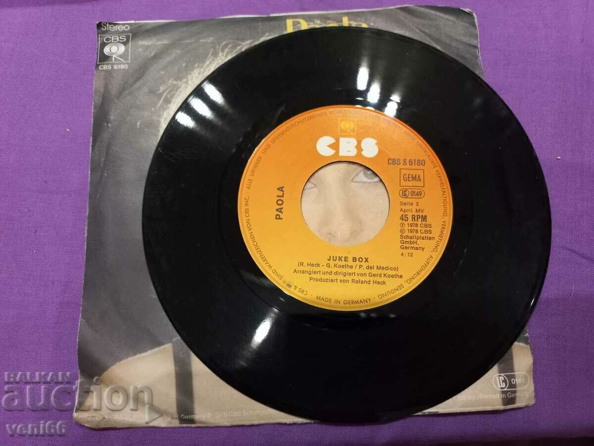 Gramophone record - small format Paola with price 1.00 BGN | € 0.51 Gramophone record - small format Paola with price 1.00 BGN | € 0.51