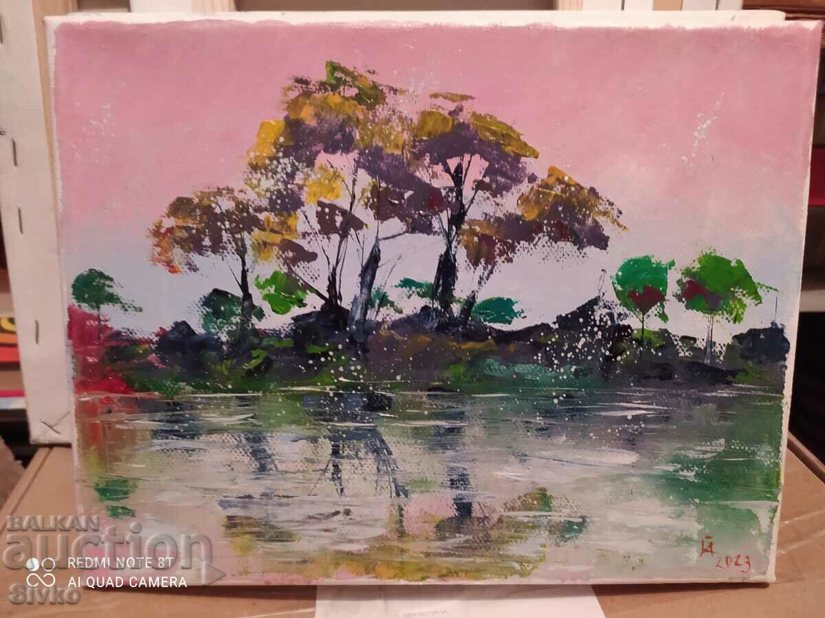 Painting, oil, canvas, The River