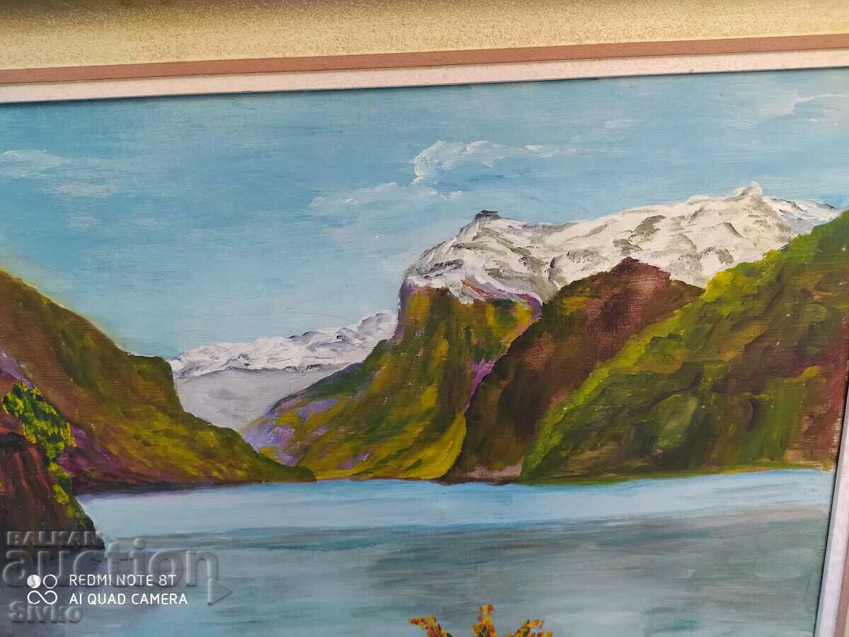 Painting, canvas, oil, landscape, signed with price 69.99 BGN | € 35.79 Painting, canvas, oil, landscape, signed with price 69.99 BGN | € 35.79