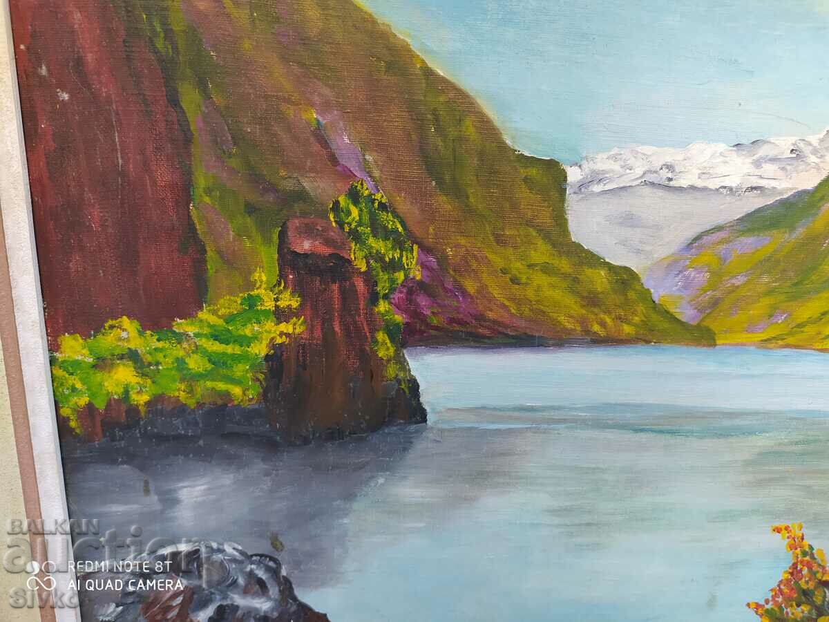 Delivery of Painting, canvas, oil, landscape, signed Delivery of Painting, canvas, oil, landscape, signed