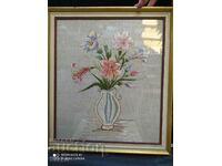 Vaza cu tapiserie cu flori