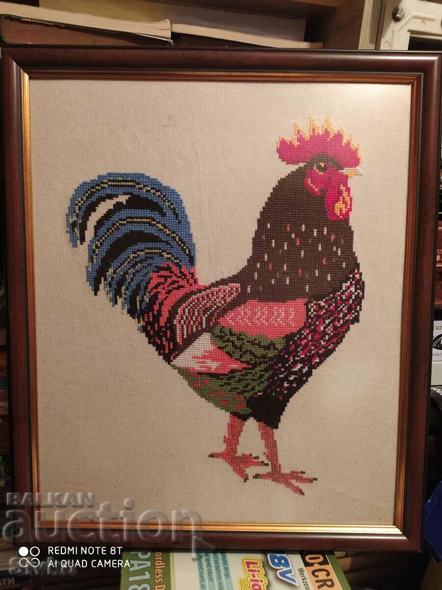 Rooster tapestry handmade