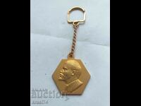 Gold-plated Lenin keychain
