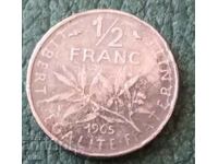 1/2 franc Franța 1965 începe de la 0,01 cent