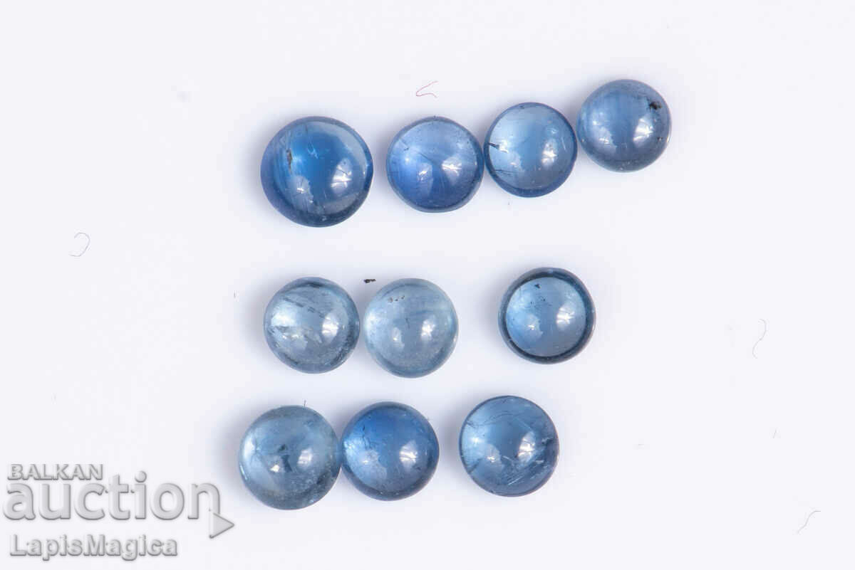 10 pcs blue sapphire 1.81ct round cabochon