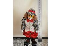 porcelain clown with clothes