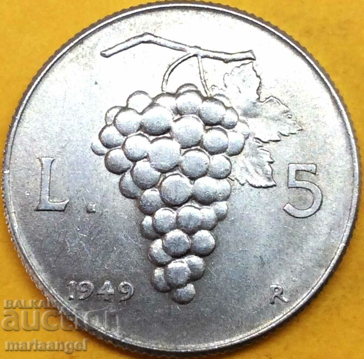 5 λίρες 1949 Ιταλία
