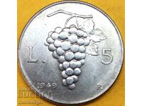 5 lire 1949 Italia