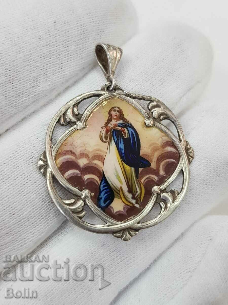 Un frumos medalion de argint emailat Europa la sfârșitul secolului al XIX-lea - 6 Un frumos medalion de argint emailat Europa la sfârșitul secolului al XIX-lea - 6