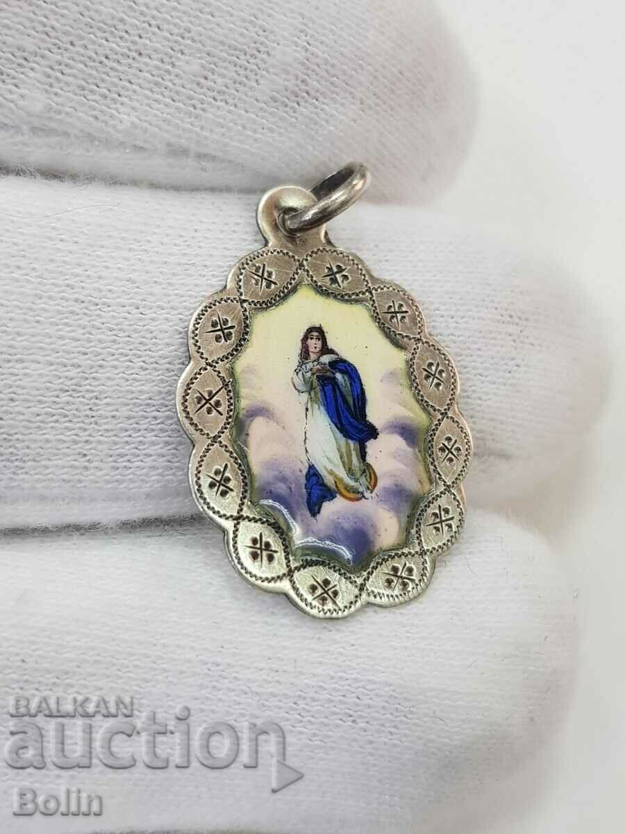 A beautiful silver enamel medallion Europe late 19th century - 5 A beautiful silver enamel medallion Europe late 19th century - 5