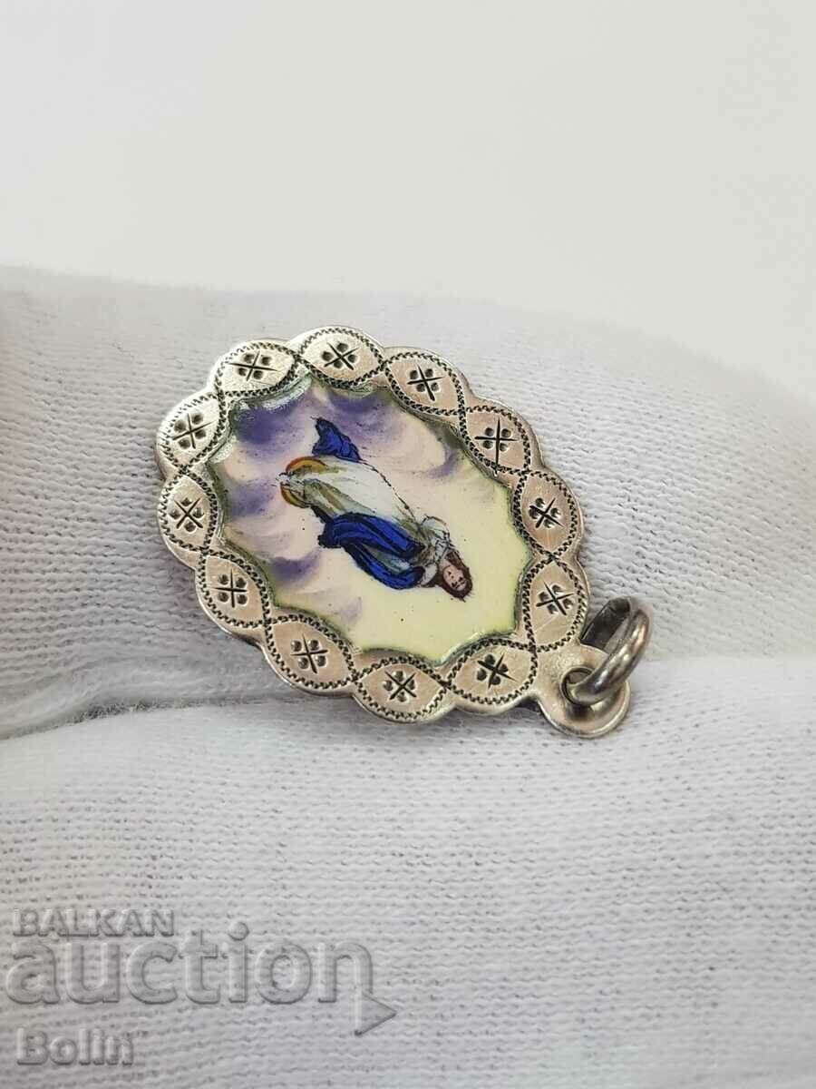 A beautiful silver enamel medallion Europe late 19th century - 6 A beautiful silver enamel medallion Europe late 19th century - 6