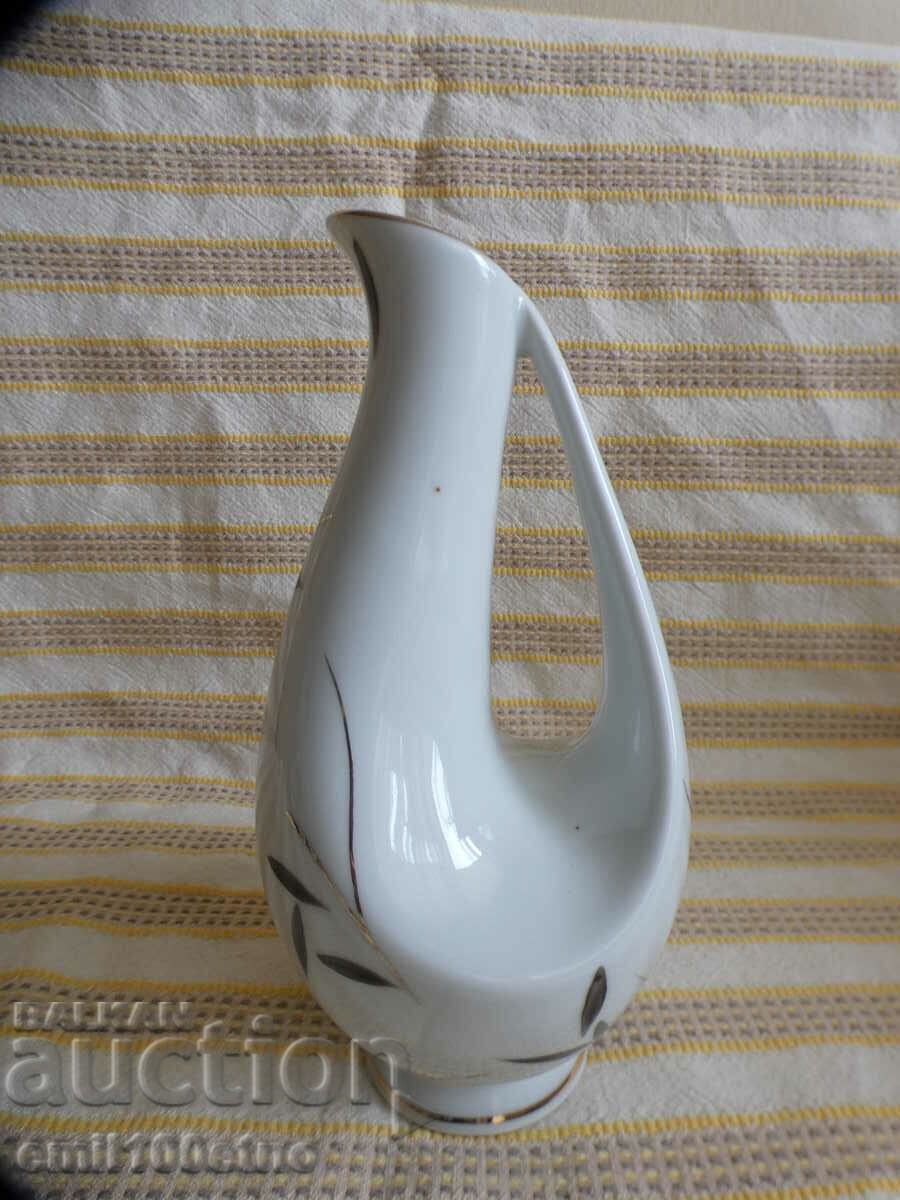 Jug shaped stylized bird old Bulgarian porcelain Isis