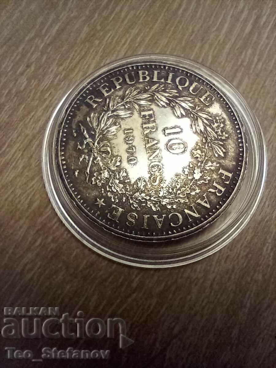 10 франка 1970 UNC Франция сребро страхотна патина с цена € 61.00 | 119.31 лв.