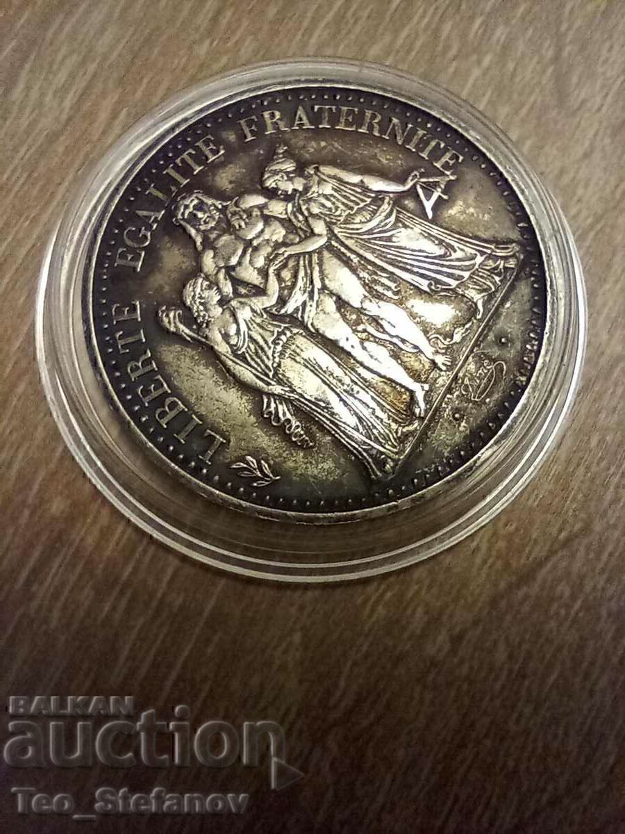 Аукцион 10 франка 1970 UNC Франция сребро страхотна патина