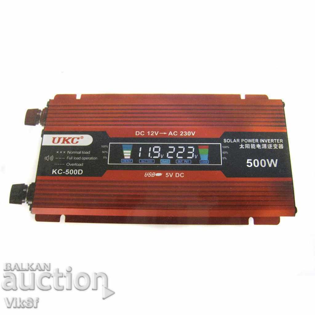 UKC car inverter with 12V-220V 500W KC-500D display with price 45.00 BGN | € 23.01 UKC car inverter with 12V-220V 500W KC-500D display with price 45.00 BGN | € 23.01