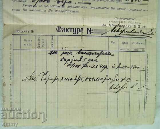 Auction Invoice from Bookstore Iv. Zhivoderov & S-ie, Sofia 1914 Auction Invoice from Bookstore Iv. Zhivoderov & S-ie, Sofia 1914