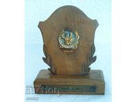 Wooden plaque "For active activity" award, Spartakiad 1958