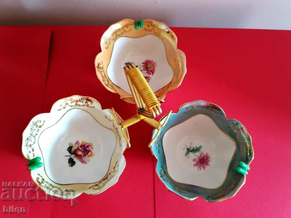 Auction Incredibly Beautiful Gold Plated Porcelain Plate For Nut Sauces Auction Incredibly Beautiful Gold Plated Porcelain Plate For Nut Sauces