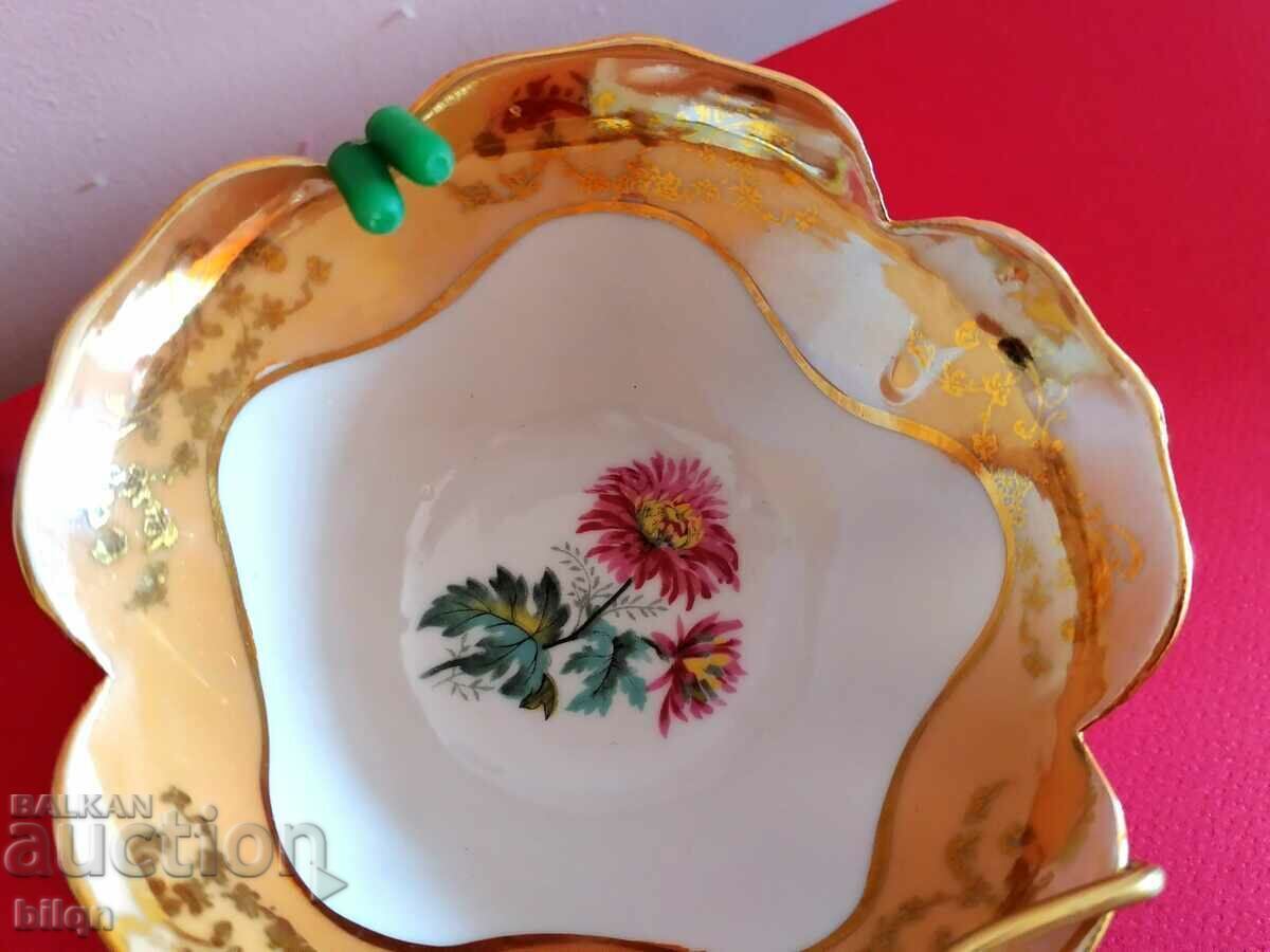 Incredibly Beautiful Gold Plated Porcelain Plate For Nut Sauces - 5 Incredibly Beautiful Gold Plated Porcelain Plate For Nut Sauces - 5