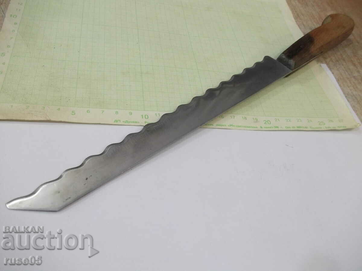 Knife "P.Denev" for bread from soca with wooden cleavers - 7 Knife "P.Denev" for bread from soca with wooden cleavers - 7