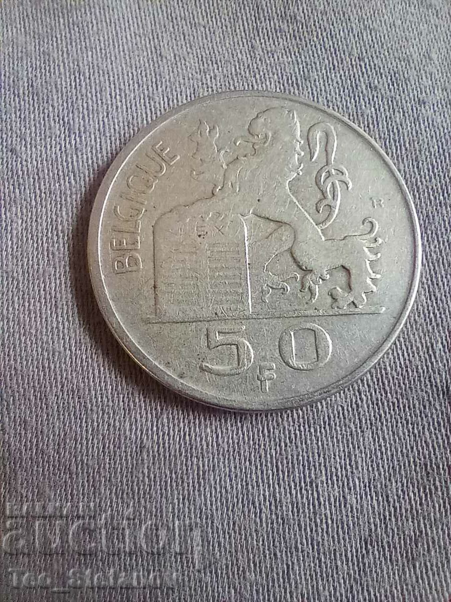 50 franci 1951 Belgia argint conservat