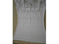 Lily Doll Γυναικείο T-Shirt με λευκή δαντέλα, μέγεθος S