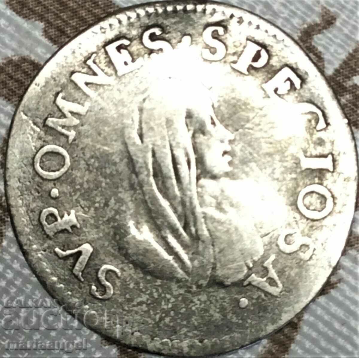 grosso 1735 mezzo soldo Tuscany Italy silver - rare