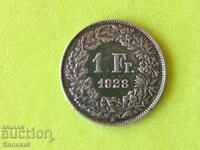 1 franc 1928 Elveția Argint