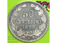 50 centesimi 1898 San Marino UNC Ασήμι σαν ΑΠΟΔΕΙΞΗ