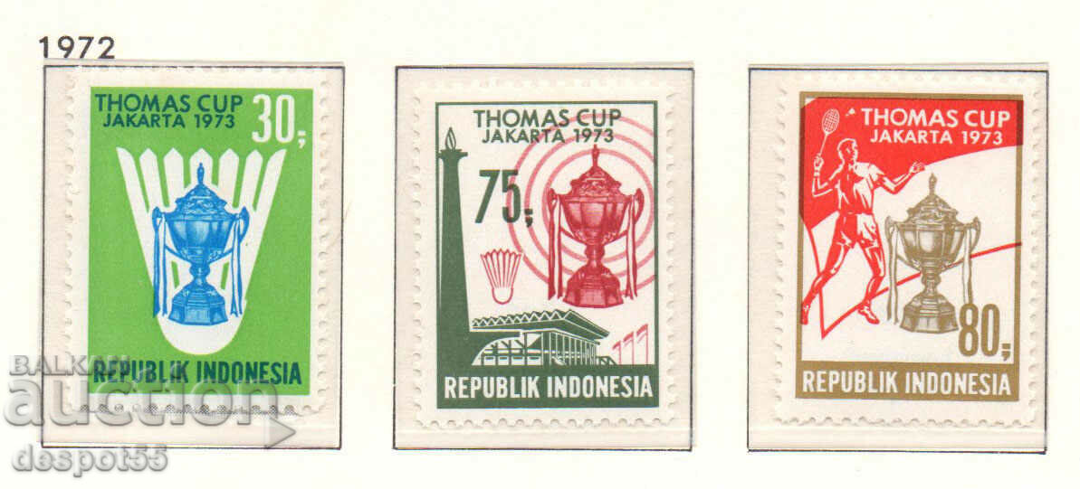 1973. Indonezia. Campionatul Thomas Cup de badminton.