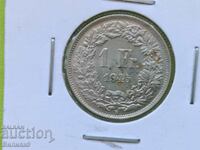 1 Franc 1945 Elveția AUnc Argint