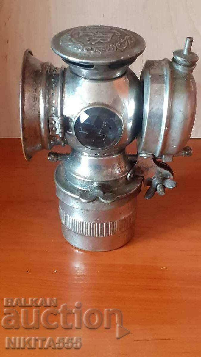 Old 19th century acetylene bicycle lamp - USA