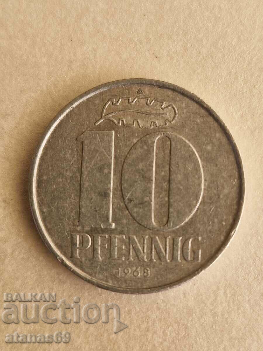 10 Pfenning 1968 GDR