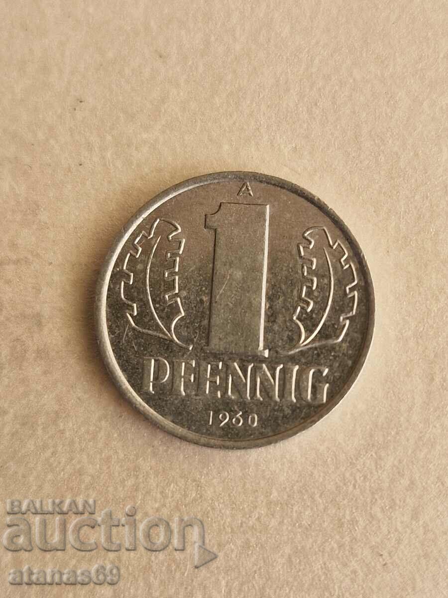 1 пфенинг 1960 г. ГДР