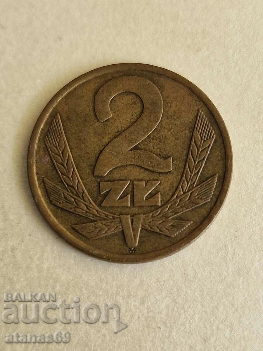 2 злоти 1977 г. Полша