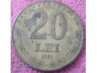 20 lei Ρουμανία 1991 έναρξη από 0.01